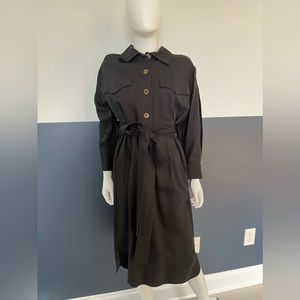 black Zara trench dress